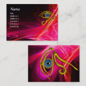 BLUE TALISMAN, RED PINK FUCHSIA WHITE LIGHT WAVES VISITENKARTE (Vorne/Hinten)