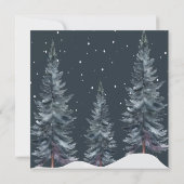 Blue Tall Holiday Pine Tree zu Weihnachten Einladung (Rückseite)