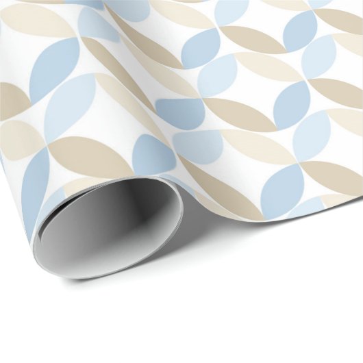 BLUE TAN BROWN PATTERN GESCHENKPAPIER (Rolleneckpunkt)
