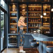 Blue & Tan Denim Patchwork Benutzerdefinierter Tex Capri Leggings