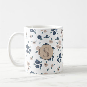 Blue Tan Leaf Bauernhof Land Rustikal Niedlich Kaffeetasse