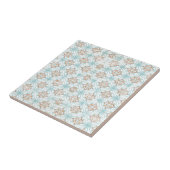 Blue Tan Orange White Keramik Tile Fliese (Seite)