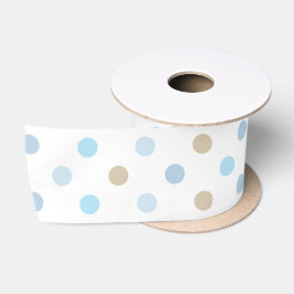 BLUE & TAN POLKA-HUNDEN SATINBAND