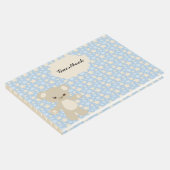 BLUE & TAN STARS & TAN TEDDY BEAR GÄSTEBUCH (Ecke)