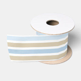 BLUE & TAN STREIFEN SATINBAND