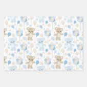 BLUE & TAN TEDDY BEARS STRIPES STARTEN GESCHENKPAPIER SET (Vorderseite 2)