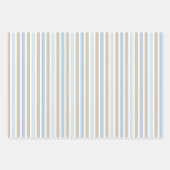 BLUE & TAN TEDDY BEARS STRIPES STARTEN GESCHENKPAPIER SET (Vorderseite)