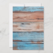 Blue Tan Wood Lights Florals Wedding Celebration Einladung (Rückseite)