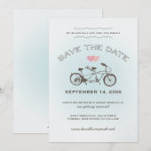 Blue Tandem Bicycle Ankündigung Datum freihalten (Vorne/Hinten)