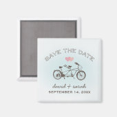 Blue Tandem Bicycle Save the Date Magnet (Vorderseite/Rückseite)