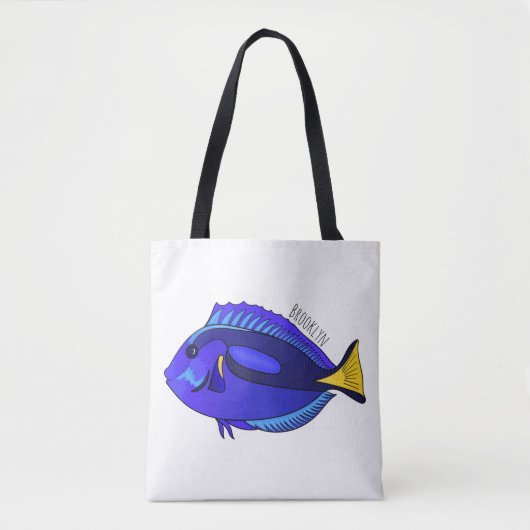 Blue tang fish cartoon illustration tasche (Vorderseite)