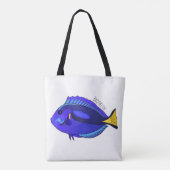 Blue tang fish cartoon illustration tasche (Rückseite)