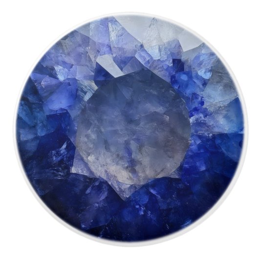Blue Tanzanite Gem Pattern Keramikknauf (Vorderseite)