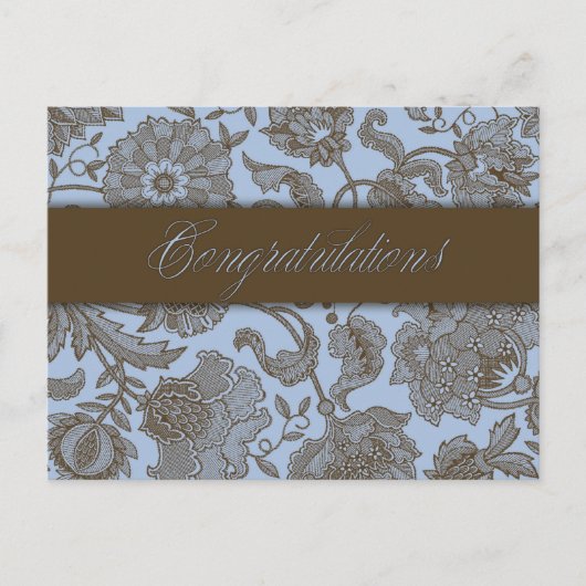 Blue Tapestry - Glückwünsche Postkarte (Vorderseite)