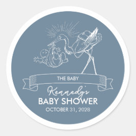 Blue Tarot Baby Dusche Runder Aufkleber