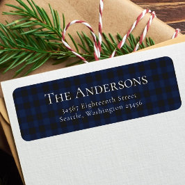 Blue Tartan Buffalo Kariert Holiday Rücksendeadres