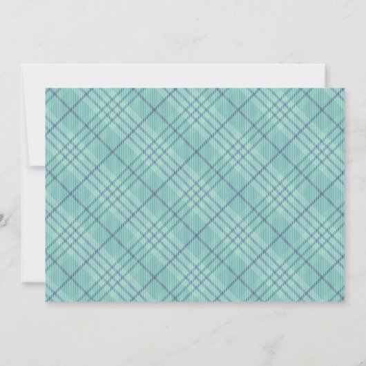 Blue Tartan Couples Kinderdusche für Jungen Einladung (Rückseite)