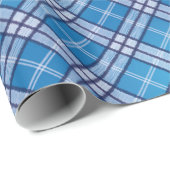 Blue Tartan Geschenkpapier (Rolleneckpunkt)