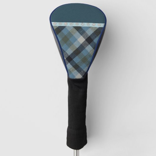 Blue Tartan Golf Head Cover Headcover (Vorderseite)