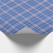 Blue Tartan Kariert Gingham Muster Geschenkpapier (Ecke)
