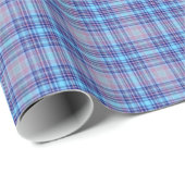 Blue Tartan Kariert Gingham Muster Geschenkpapier (Rolleneckpunkt)