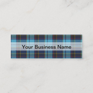 Blue tartan kariert mini visitenkarte