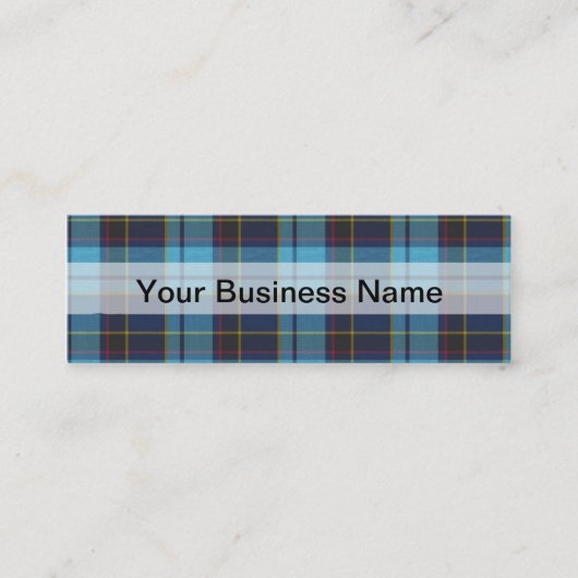 Blue tartan kariert mini visitenkarte (Vorderseite)