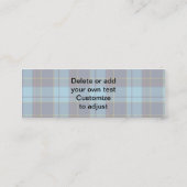 Blue tartan kariert mini visitenkarte (Rückseite)