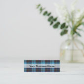 Blue tartan kariert mini visitenkarte (Stehend Vorderseite)