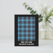 Blue tartan kariert postkarte (Stehend Vorderseite)