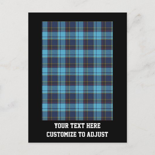 Blue tartan kariert postkarte (Vorderseite)