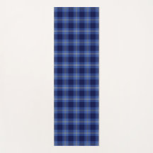 Blue Tartan Kariertes Muster Yoga Mat