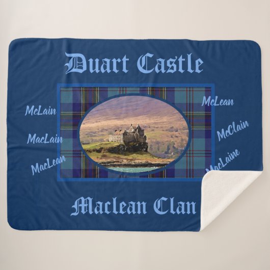 Blue Tartan MacLean Clans schottisches Duart Castl Sherpadecke (Vorderseite (Horizontal))
