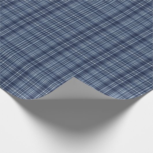 Blue Tartan Plaid Pattern Background Geschenkpapier (Ecke)