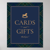 Blue Tartan Plaid Rocking Horse Cards & Gifts Poster (Vorne)