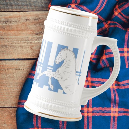 Blue Tartan Stallion Stein Tasse
