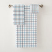 Blue Tartan Towel Cozy Gift for His Daily Routine Badhandtuch Set (Insitu)