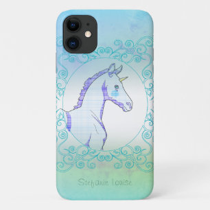 Blue Tartan Unicorn Baby (blau kariert) Case-Mate iPhone Hülle