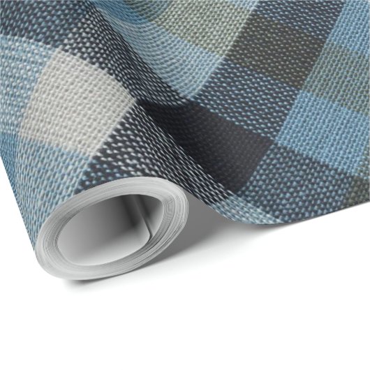 Blue Tartan Wrapping Paper Geschenkpapier (Rolleneckpunkt)
