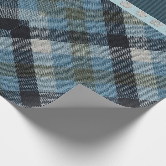 Blue Tartan Wrapping Paper Geschenkpapier (Ecke)