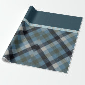 Blue Tartan Wrapping Paper Geschenkpapier (Ungerollt)