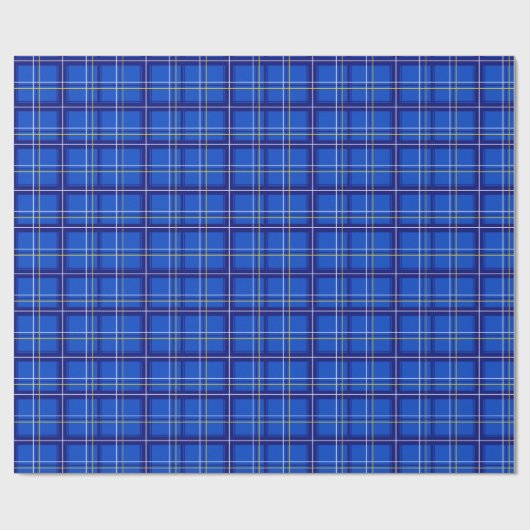 Blue Tartan Wrapping Paper Geschenkpapier (Flach)