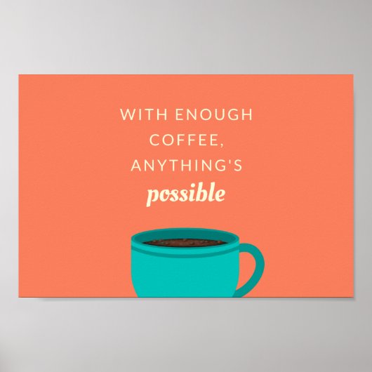 Blue Tasse Kaffeekonzept Poster (Vorne)