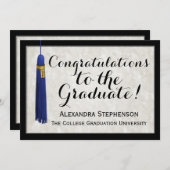 Blue Tassel Herzlichen Glückwunsch Graduate Abschl Einladung (Vorne/Hinten)