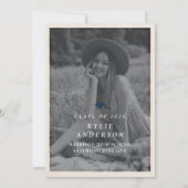 Blue Tassel Senior Photo High School Graduation Einladung (Rückseite)