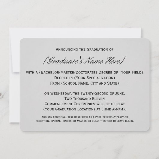 Blue Tassel Worth the Hassle Uni-Abschluss in Einladung (Rückseite)