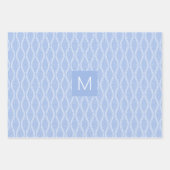 Blue Tatewaku mit 3 Monogrammen Geschenkpapier Set (Vorderseite 2)
