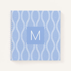Blue Tatewaku Mit Monogramm Notizblock
