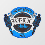 Blue Tattoo Shop Business Front anpassen Fensteraufkleber (Blatt)
