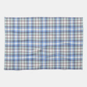 Blue Taupe Tartan Kariertes Muster Geschirrtuch (Horizontal)